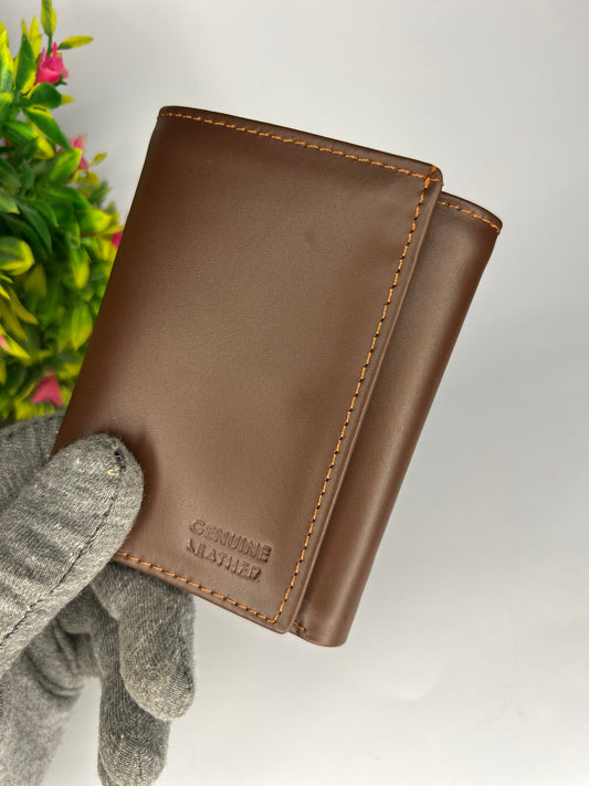 Genuine cow leather wallet model 3f4