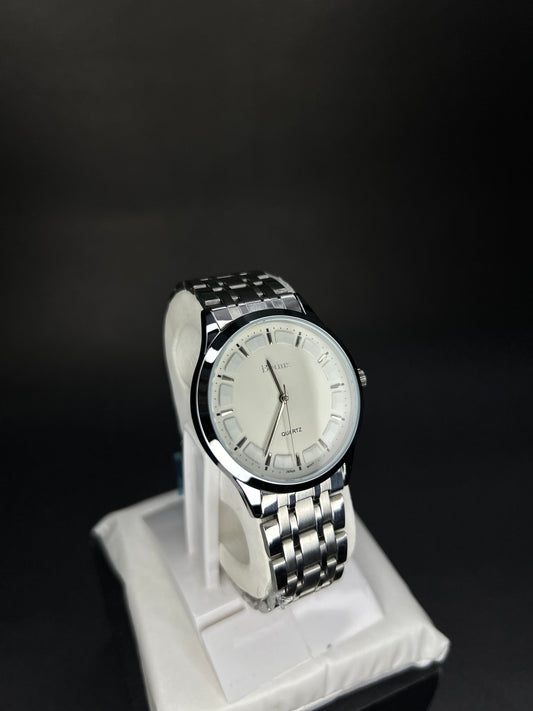 Quartz Badus stainless steel watch with white dial