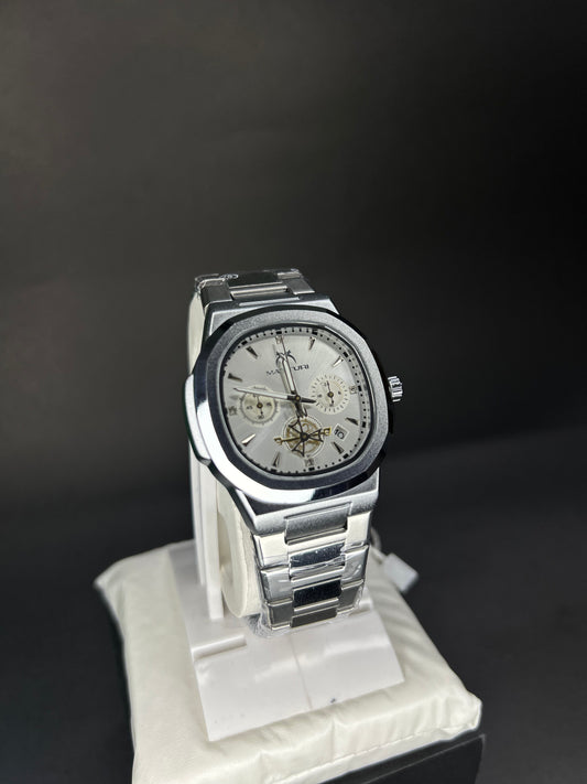 Matturi stainless steel premium watch with white dial