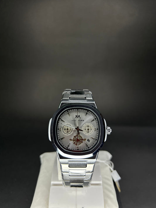 Matturi stainless steel premium watch with white dial